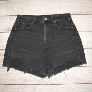 American Eagle Black Distressed Raw Hem Cut Off Shorts 8